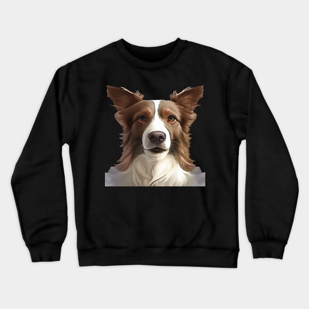 Border Collie Pet Portrait Cut Out Crewneck Sweatshirt by taiche